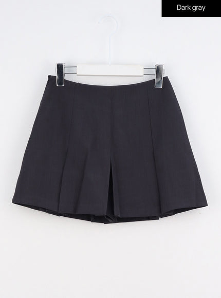 low-rise-pleated-mini-skirt-io317 / Dark gray