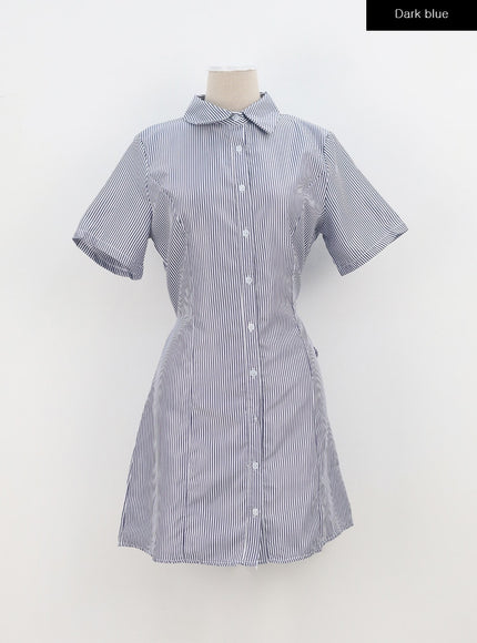 Pinstripe Mini Shirt Dress BA326