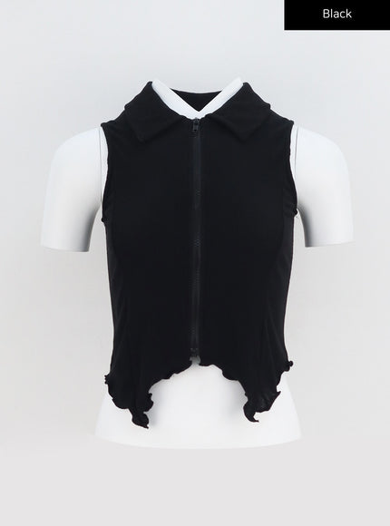 Sleeveless Zip-Up Top BY308