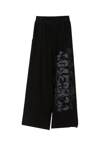 404 Error Graphic Sweatpants IL516 in Black, size M/L