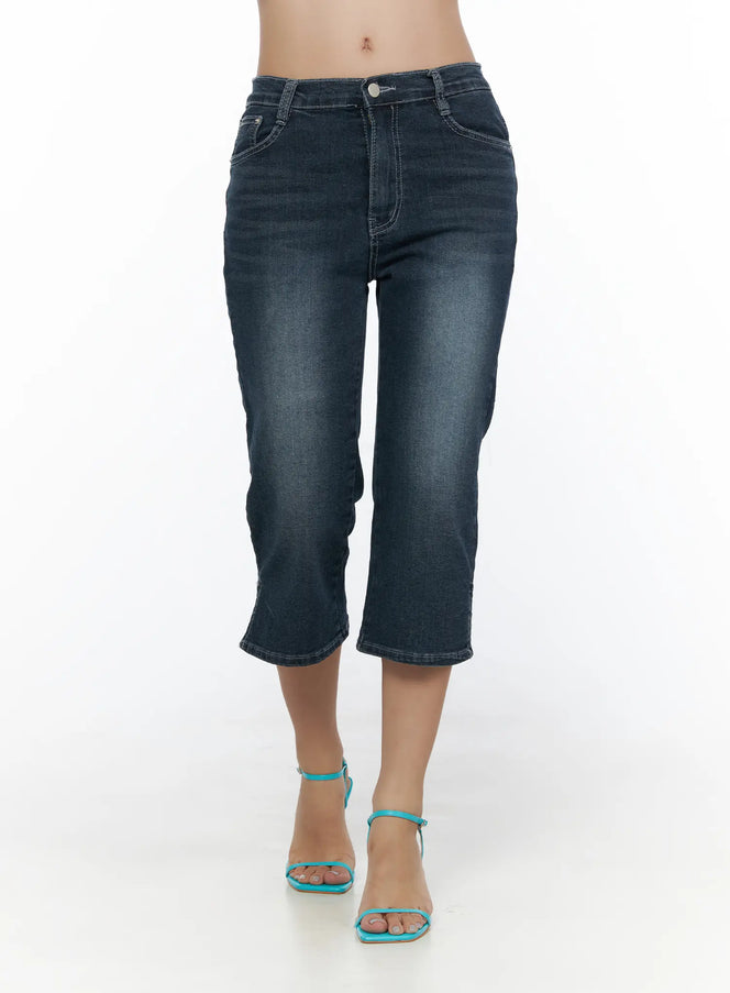 Axel Slit Capri Jeans CL510 in Dark blue, size S