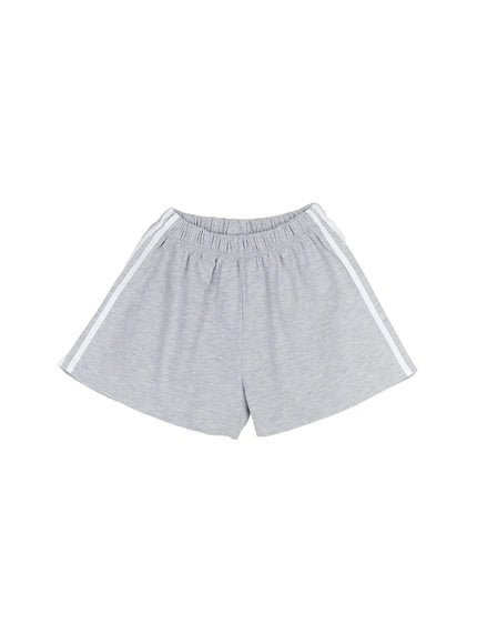 Banded Cotton Shorts CU524 in Gray, size S/M