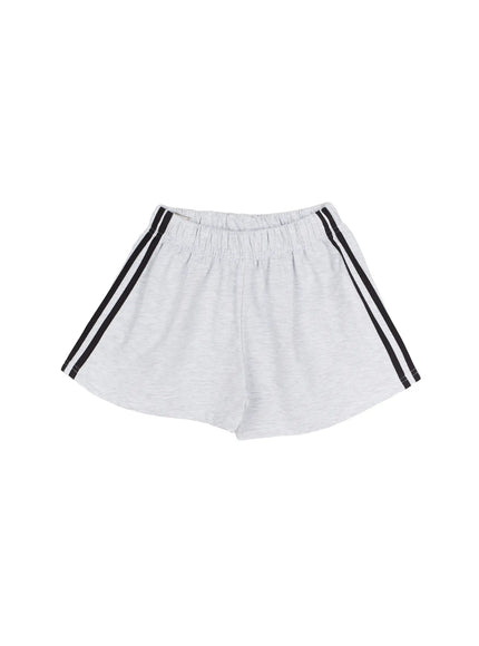 Banded Cotton Shorts CU524 in Light gray, size S/M