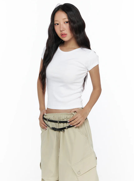Basic Crewneck Tee CL510 in White, size S/M