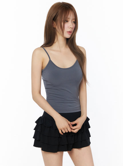 Basic Padded Cami Top IU525 in Dark gray, size S/M