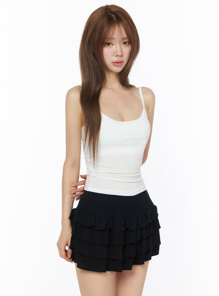 Basic Padded Cami Top IU525 in White, size S/M