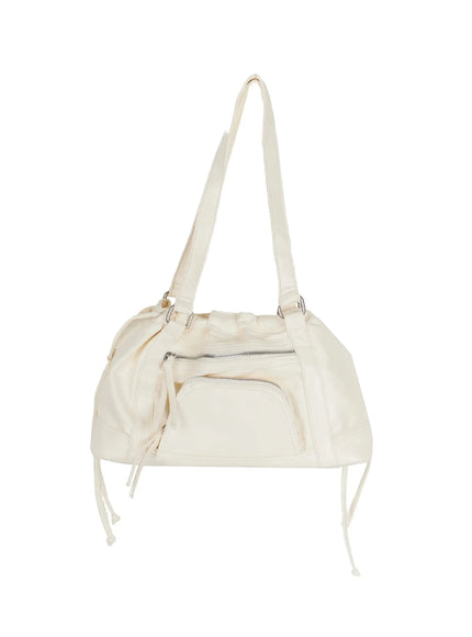 Black Zipper Shoulder Bag IL523 in Light beige, size One Size