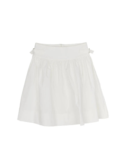 Buckle Midi Skirt CL517 in White, size S/M