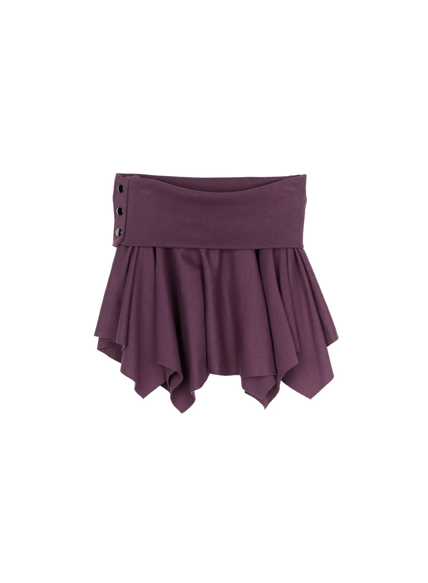 Button Flare Mini Skirt CU524 in Purple, size S/M