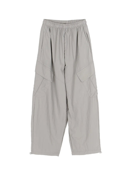 Cargo Wide Parachute Pants CU526 in Gray, size M