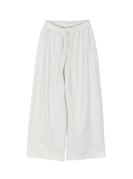 Casual Wide Leg Sweatpants CL513 in Light beige, size S/M
