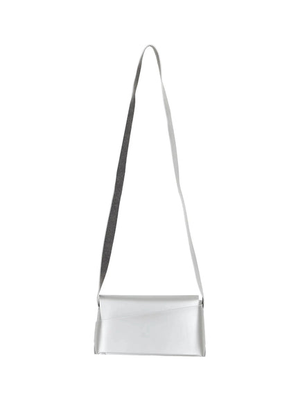 Classic Faux Leather Crossbody Bag IL523 in Silver, size One Size