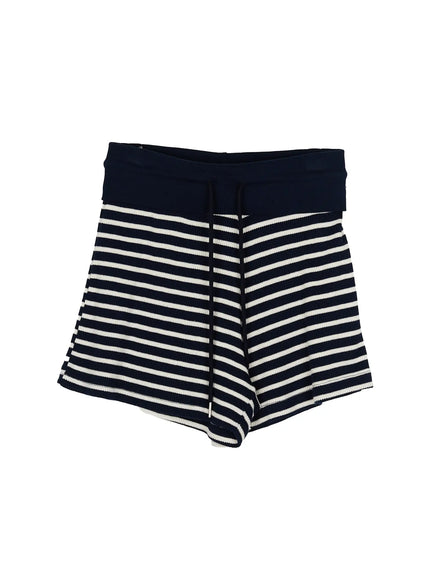 Colette Striped Banding Shorts IL506 in Dark blue, size S/M