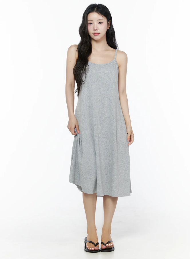 Criss-Cross Strap Maxi Dress IU525 in Gray, size S/M