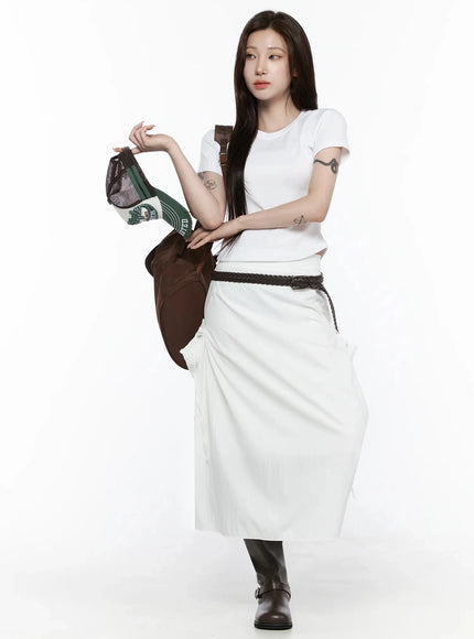 Curved Hem Baby Tee IL516 in White, size S/M