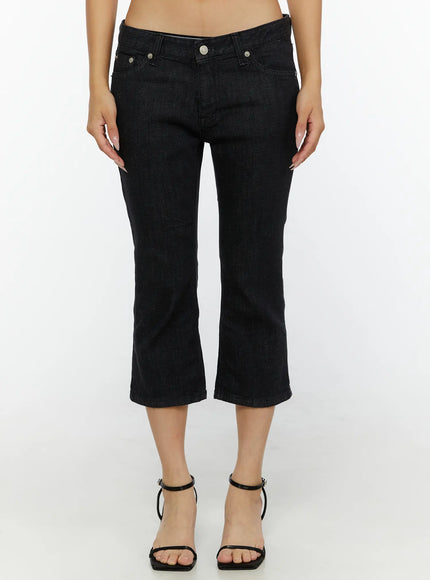 Cyril Low-Rise Capri Jeans CL515 in Dark blue, size S
