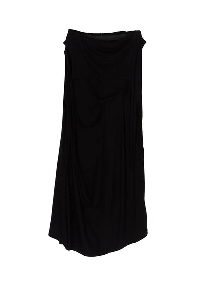 Draped Maxi Skirt CL503 in Black, size S/M