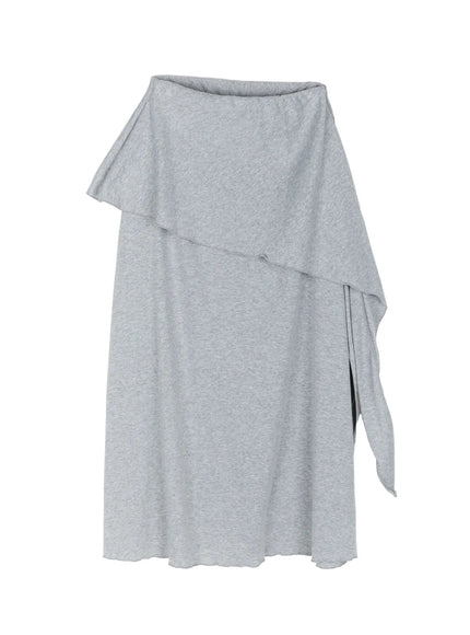 Draped Wrap Maxi Skirt CL520 in Gray, size S/M