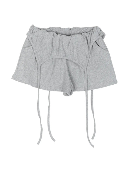 Drawstring Banded Shorts IL522 in Gray, size S/M