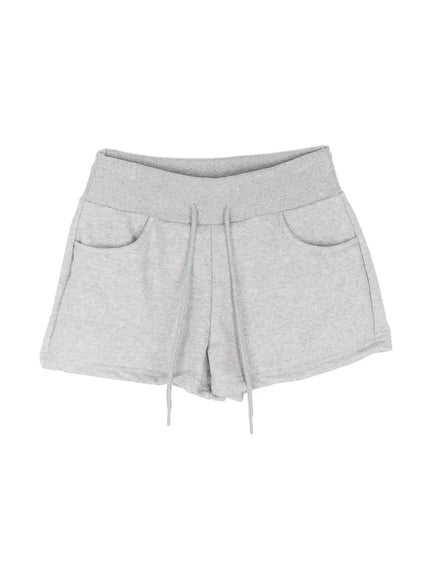 Drawstring Sweat Shorts IL502 in Gray, size S/M