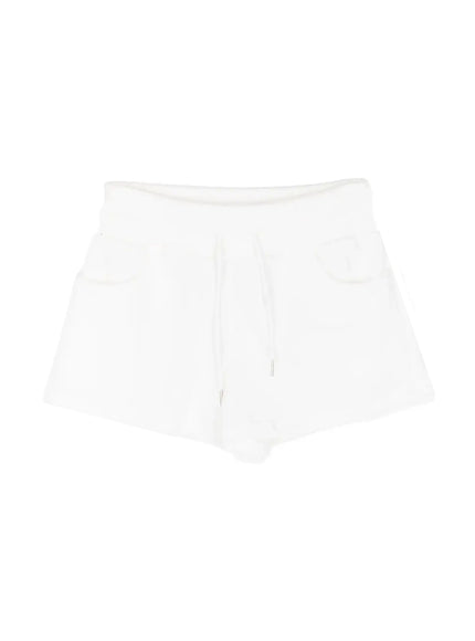 Drawstring Sweat Shorts IL502 in White, size S/M