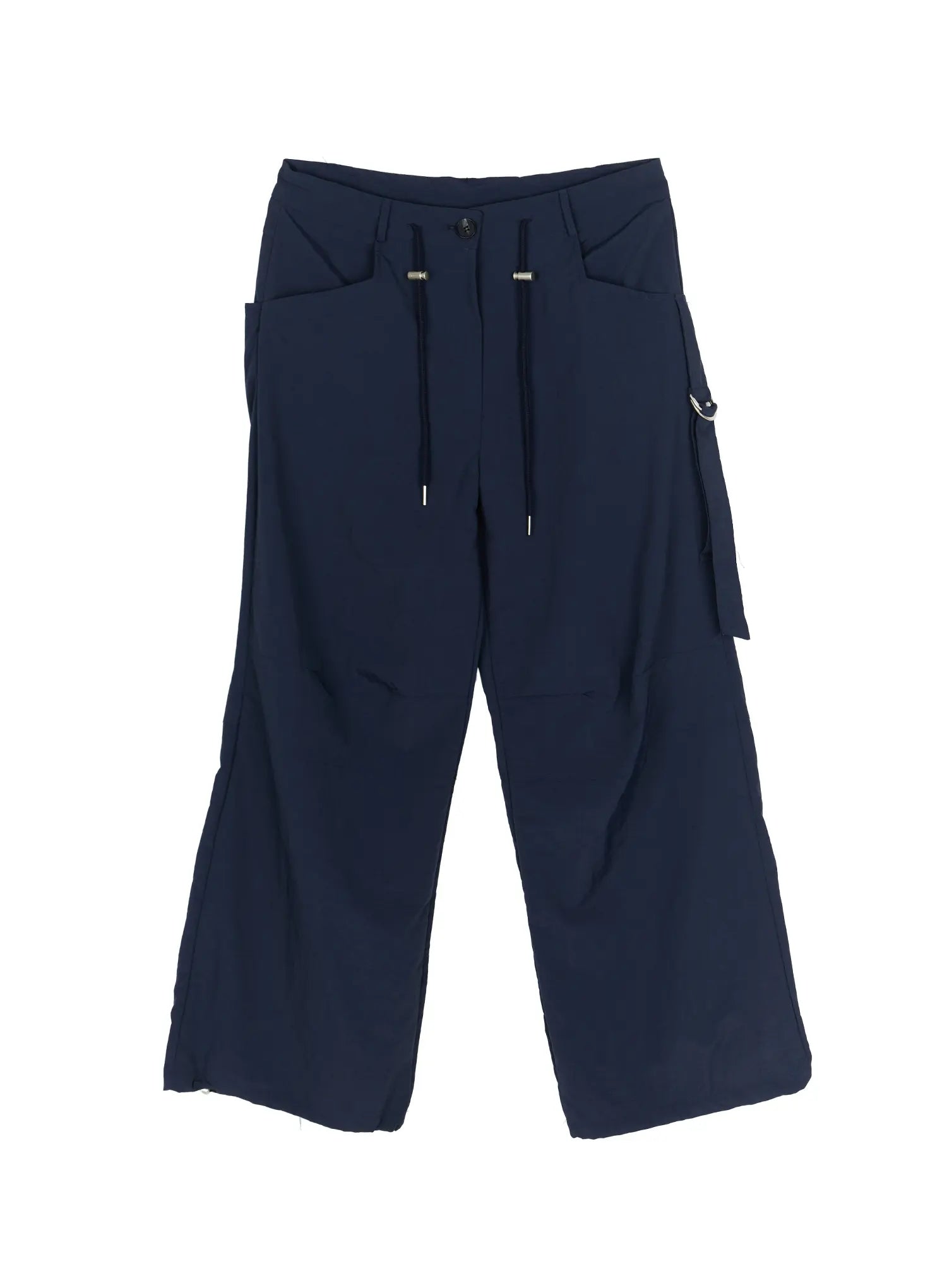 Drawstring Wide Leg Parachute Pants CU524 in Dark blue, size M/L