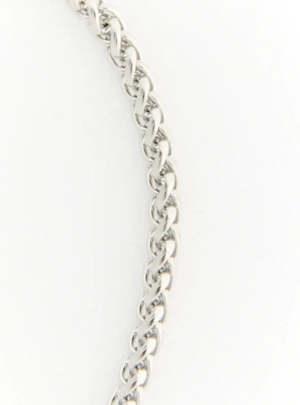 Eden Key Bracelet IL522 silver close-up detail of tightly woven rope-style chain section showing intricate interlocking round links