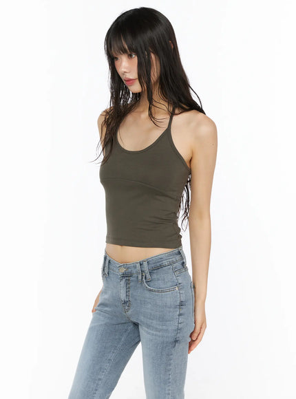 Essential Halter Tank CU530 in Dark green, size S/M
