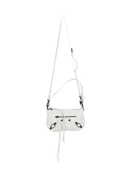 Faux Leather Crossbody CL517 in White, size One Size