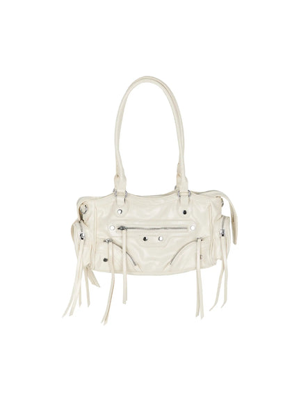 Faux Leather Shoulder Bag CL527 in Light beige, size One Size