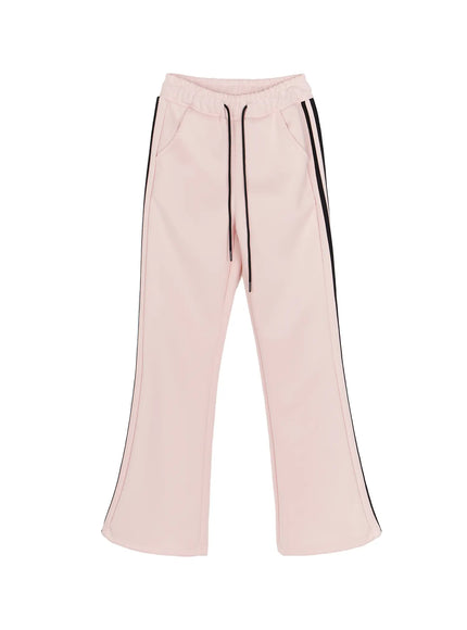Flared Striped Track Pants CU524 in Light pink, size S/M