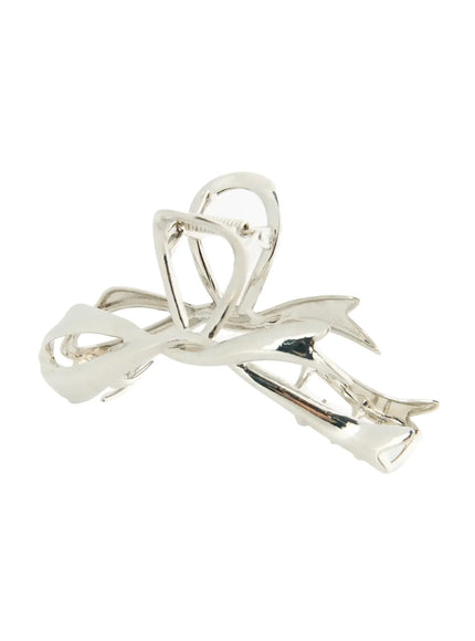 Flora Silvr Ribbon Hair Clip IL503