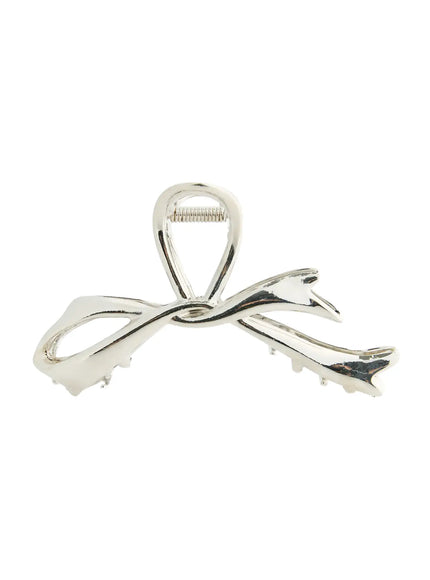 Flora Silvr Ribbon Hair Clip IL503
