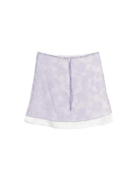 Floral Midi Skirt CU523 in Purple, size S/M