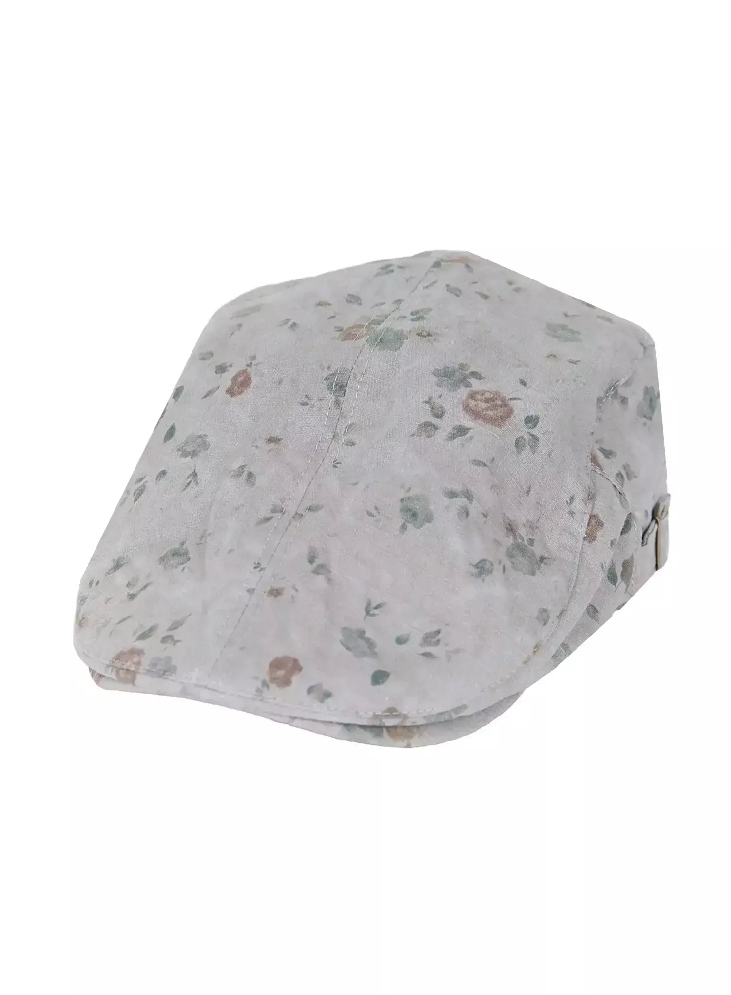 Floral Print Flat Cap IU524 in Gray, size One Size