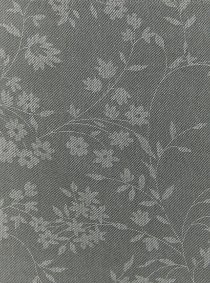 Floral Print Tote Bag IL516 Charcoal close-up detail shot of dark charcoal fabric with subtle grey floral jacquard pattern