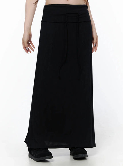 Foldover Tie-Waist Maxi Skirt IL506 — view 10