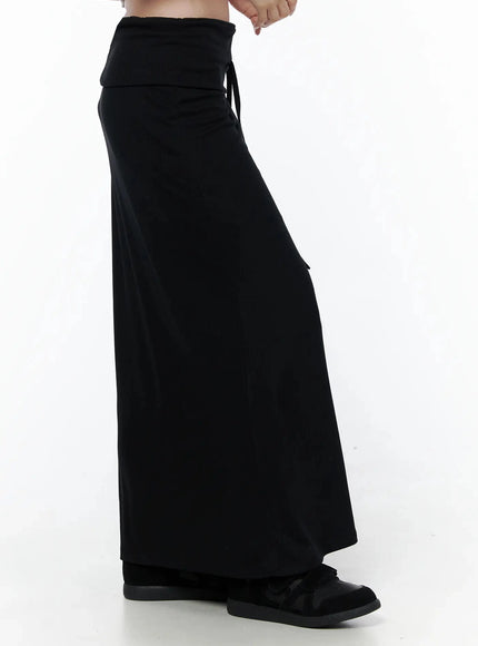 Foldover Tie-Waist Maxi Skirt IL506 — view 11