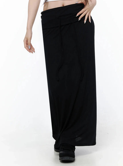 Foldover Tie-Waist Maxi Skirt IL506 — view 5