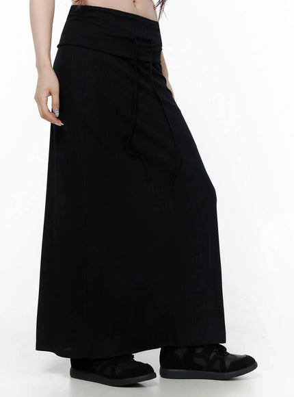 Foldover Tie-Waist Maxi Skirt IL506 — view 6