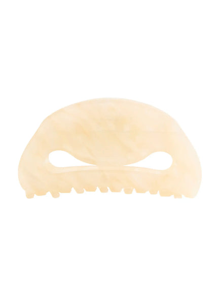 Freya Hair Clip IL503 cream ivory front view closed position showing smooth arch silhouette with infinity cutout and comb teeth