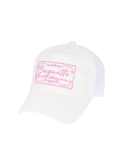 Glitter Patch Trucker Cap IL509 in White, size One Size