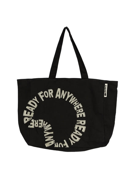 Graphic Canvas Tote Bag IL520 in Black, size One Size