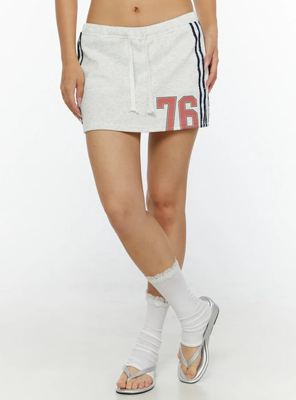 Graphic Mini Skirt CL515 in Light gray, size S