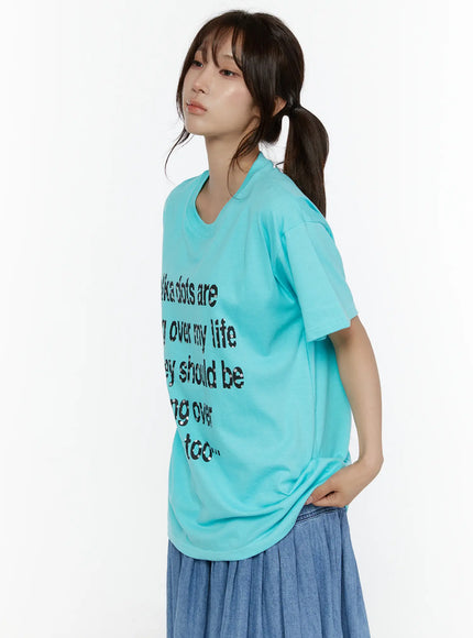Graphic Oversized Tee CL508 in Mint, size M/L