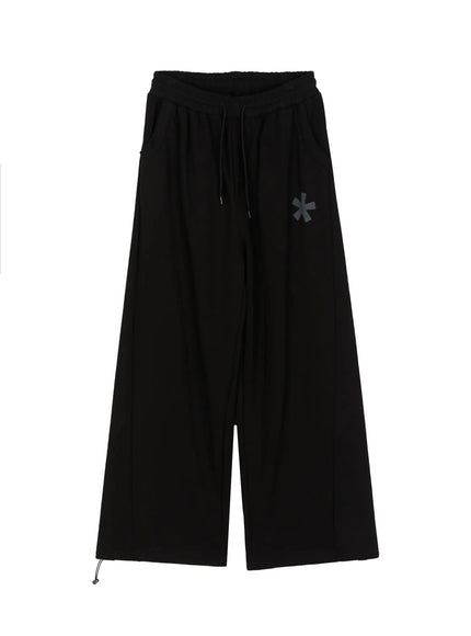 Graphic Sweatpants IL509 in Black, size M/L