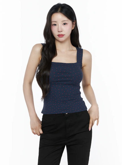 Heart Polka Dot Tank Top IU525 in Dark blue, size S/M