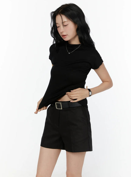 High Neck Cap Sleeve Top CL521 in Black, size S/M