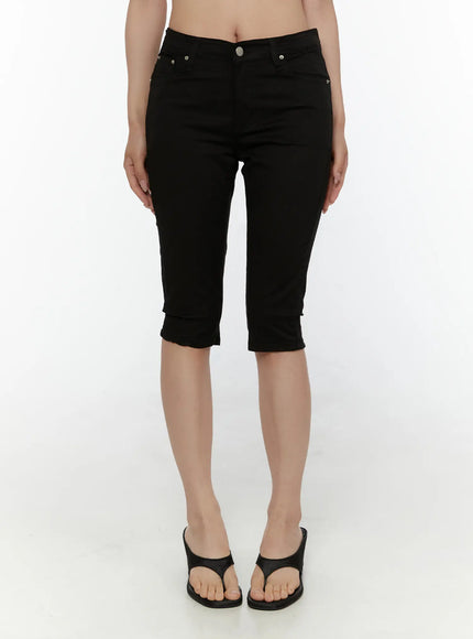 Hip-Pad Capri Pants CL507 in Black, size 1XS