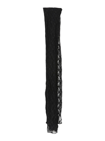 Lace Accent Sheer Scarf CL513 in Black, size S/M